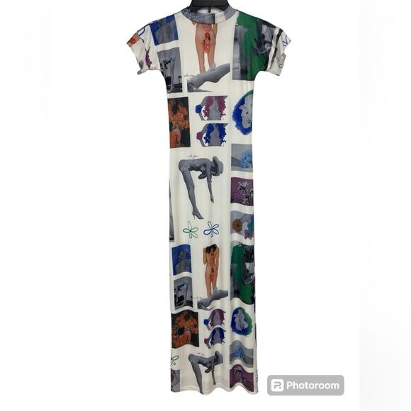WITH JEAN Artwork Print Morph Maxi Dress in Floral Mimicry Size XXS - Picture 6 of 11